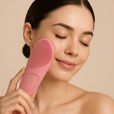 Electric Facial Cleansing Brush — Deep Clean, Heat Therapy &amp; Sonic Massage