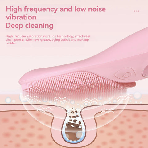 Electric Facial Cleansing Brush — Deep Clean, Heat Therapy &amp; Sonic Massage