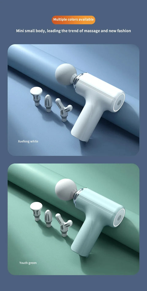 Portable AI Facial Massage Gun – Electric Percussion Massager with 4 Replaceable Heads & LED Light