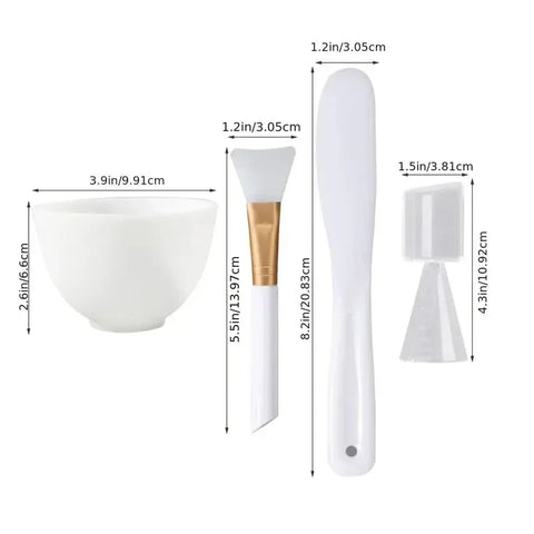 DIY Face Mask Mixing Bowl Set  Silicone Facial Applicator Brush Spatula with Measure Spoon Facial Skin Care Tool Beauty Supplies