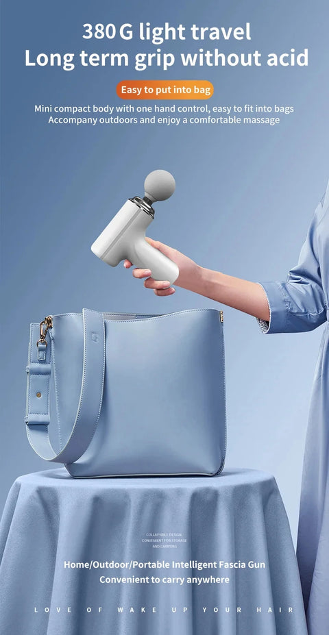 Portable AI Facial Massage Gun – Electric Percussion Massager with 4 Replaceable Heads & LED Light