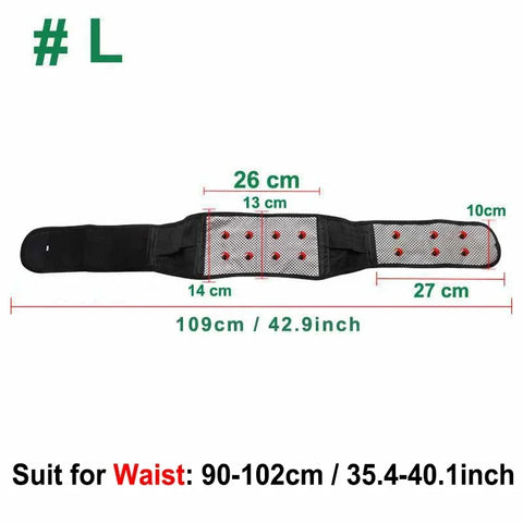 Adjustable Tourmaline Self Heating Magnetic Therapy Back Waist Support Belt Lumbar Brace Massage Band Health Care