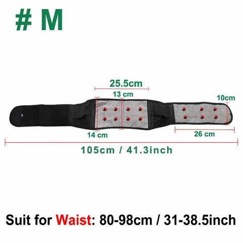 Adjustable Tourmaline Self Heating Magnetic Therapy Back Waist Support Belt Lumbar Brace Massage Band Health Care