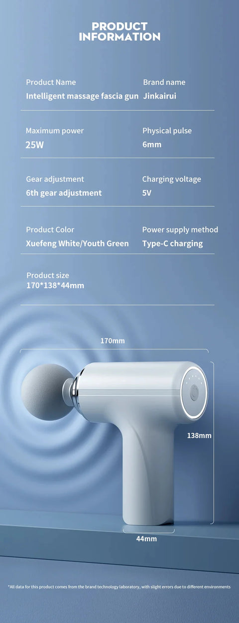 Portable AI Facial Massage Gun – Electric Percussion Massager with 4 Replaceable Heads & LED Light