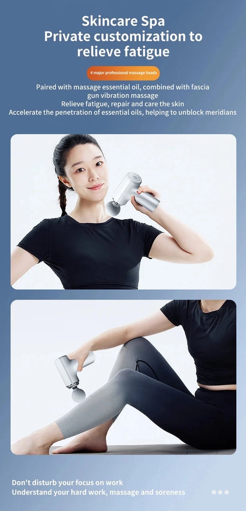 Portable AI Facial Massage Gun – Electric Percussion Massager with 4 Replaceable Heads & LED Light