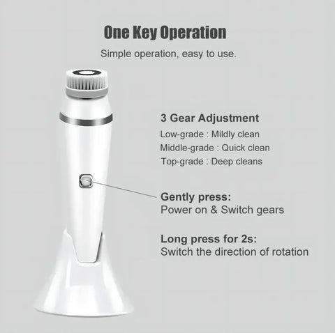 4 in 1 Electric Facial Cleansing Brush Waterproof IPX7 Face Massager Cleansing Device for Deep Cleaning Removal Blackhead Pore