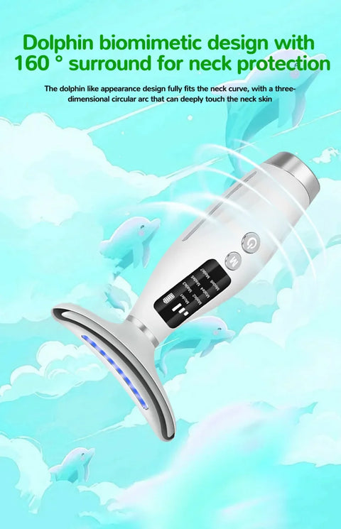 EMS Micro-current Neck Face Beauty Device 7 Color Facial Massager for Enhanced Face Neck and Shoulder Care with Vibrating