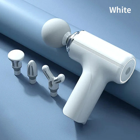 Portable AI Facial Massage Gun – Electric Percussion Massager with 4 Replaceable Heads & LED Light